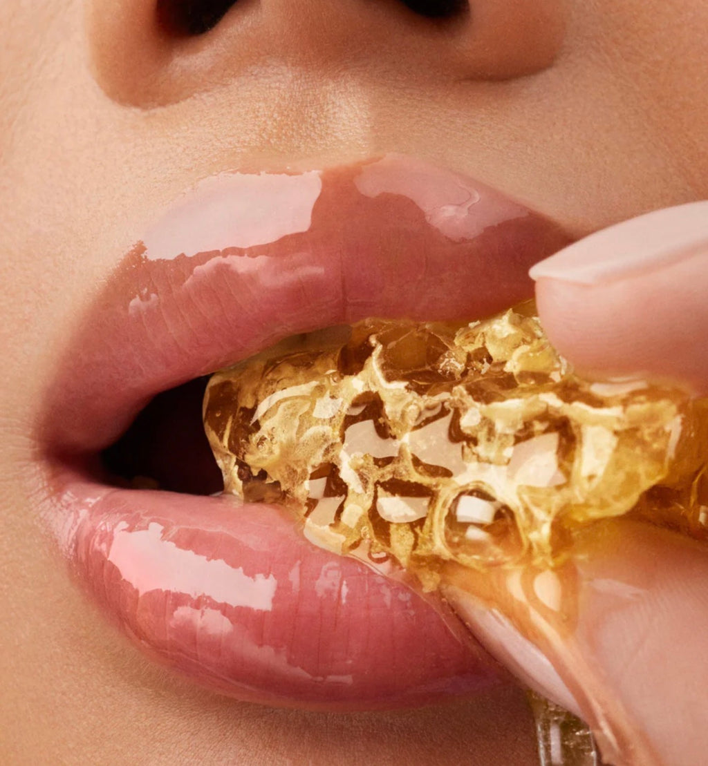 GISOU- A clear, golden lip oil inspired by honey from our Mirsalehi Bee Garden.