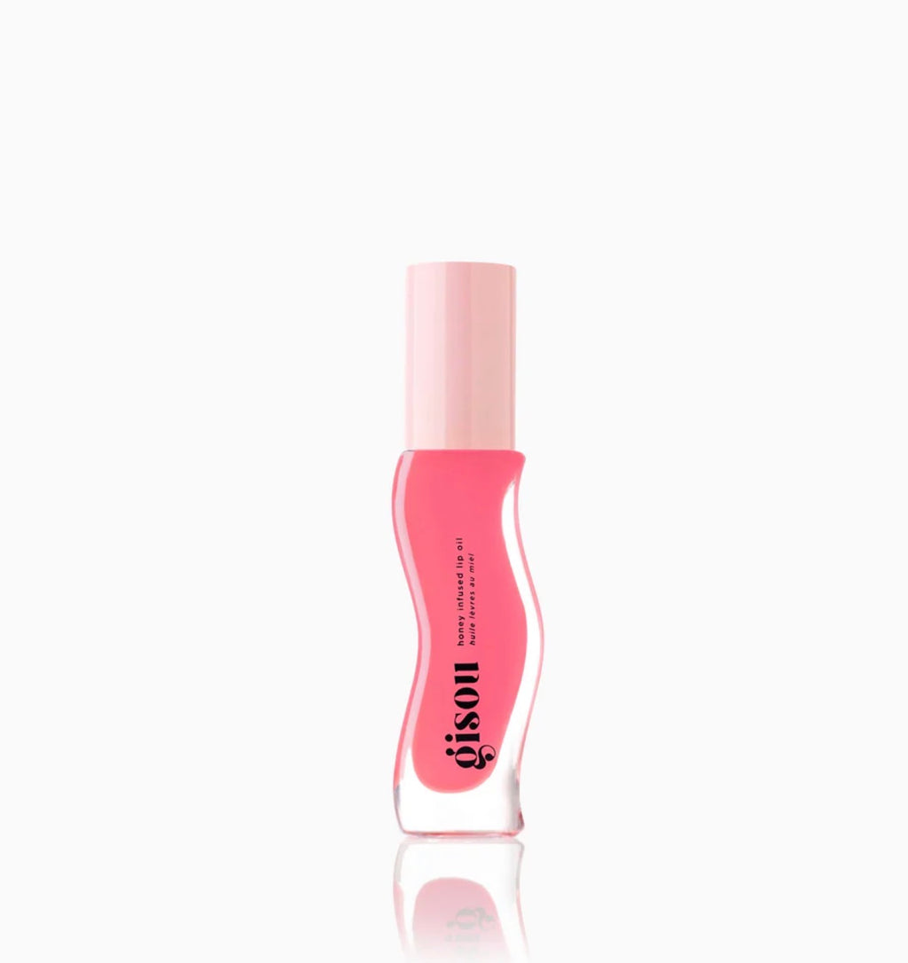 GISOU- A sheer pink lip oil with cool undertones and a sweet raspberry scent.
