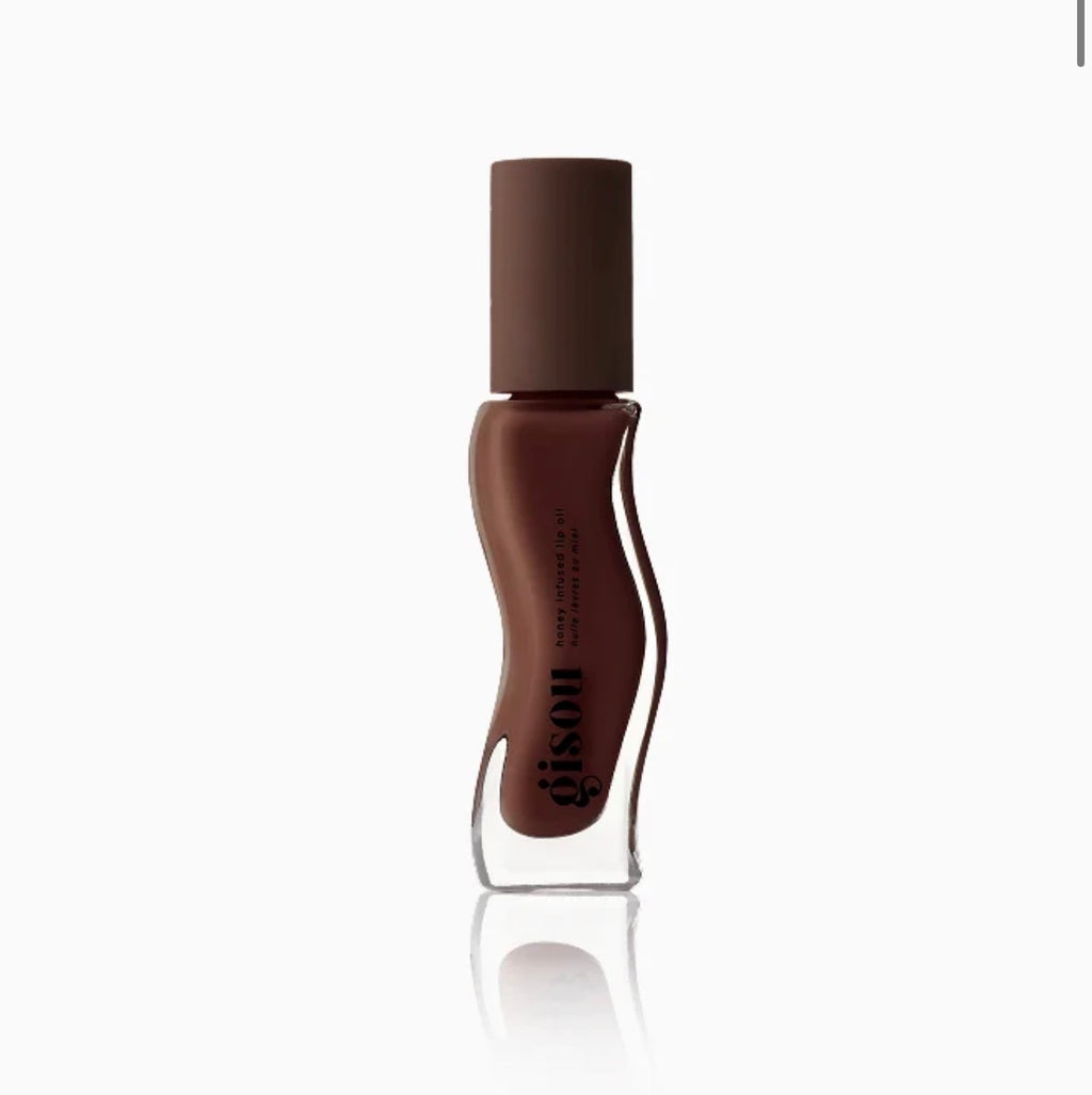 GISOU- A sheer-but-buildable milky brown with cool undertones, inspired by a fireside cup of mocha. Swipe on the tint and scent of chocolate espresso with a creamy top for lips that are intensely hydrated and boosted with glossy shine