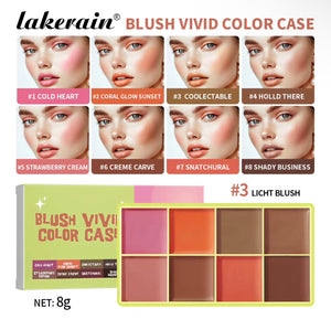 Lakerain Pigment Private Label Vegan Glow 2 in 1 Blusher Makeup Powder Cream Blush 8 Colors Highlighter Blush
Contour Palette