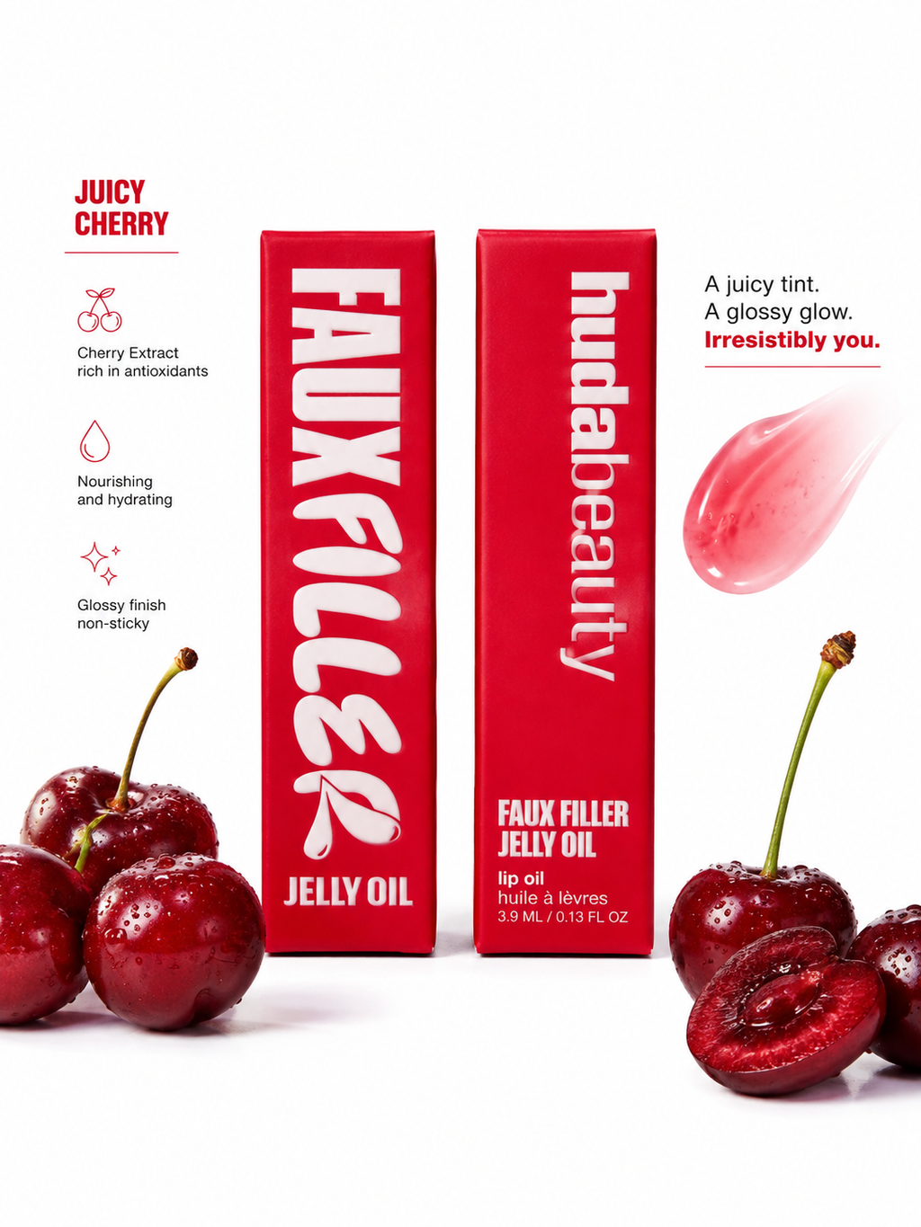 Huda FAUX FILLER JELLY OIL : Juicy Cherry ￼