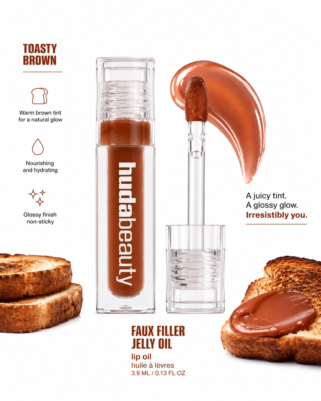 Huda FAUX FILLER JELLY OIL : tosty Brown