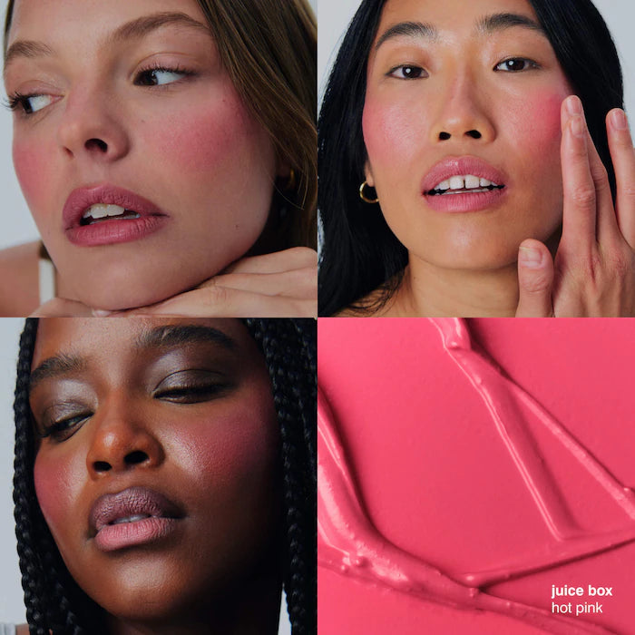 rhode 
Pocket Blush Buildable Hydrating Cream Blush Color: Juice Box - hot pink