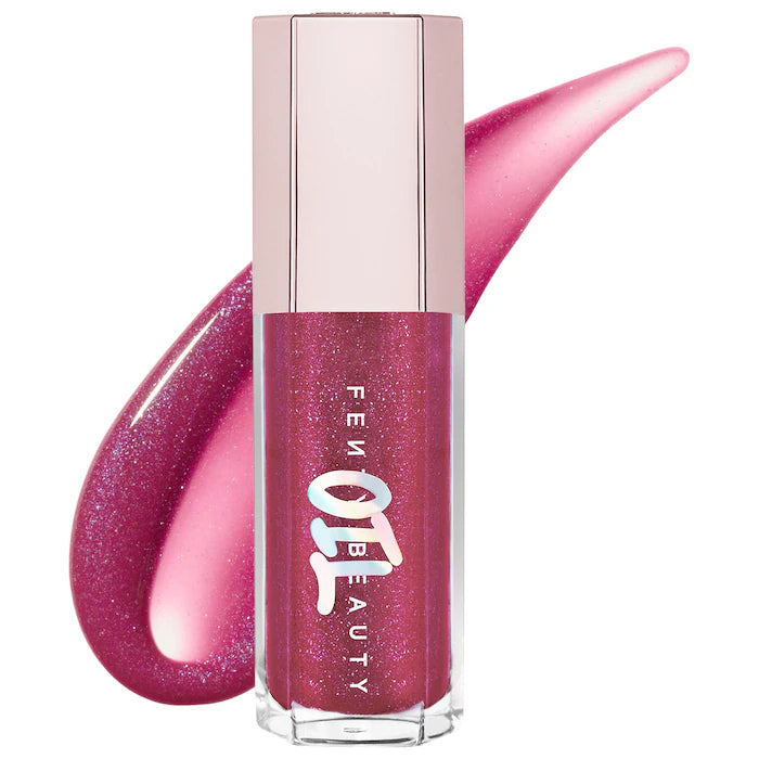 Fenty Beauty by Rihanna 
Gloss Bomb Oil Luminizing Lip Oil 'N Gloss Color: Razzberry Jamz - sparkling bright berry